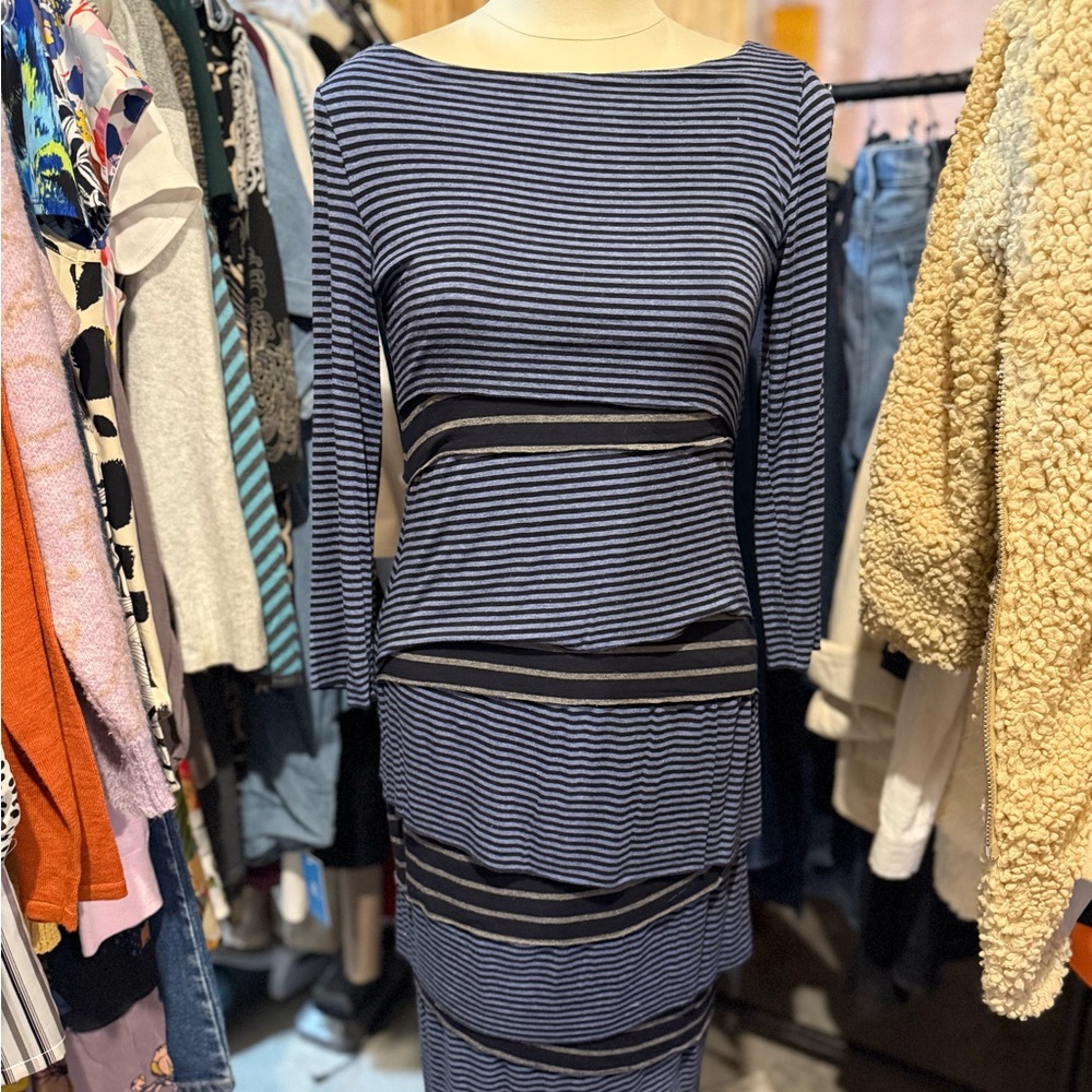 Anthropology soft Large Blue Ruched NWT Baily 44 Bodycon Dress stretchy - Picture 3 of 14